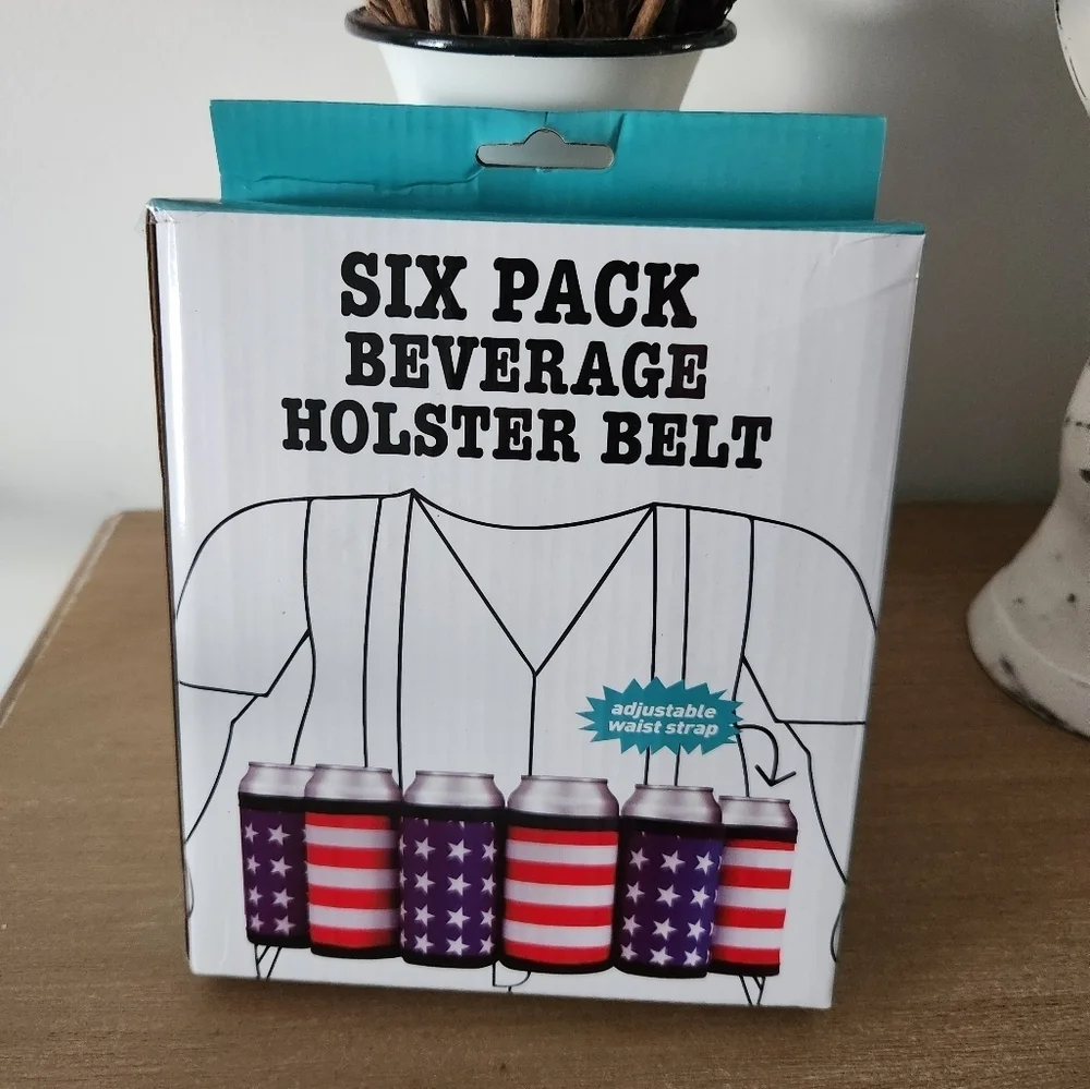 Adjustable Beverage Holster Belt - Stars and Stripes 6 Pack Holder